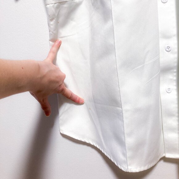 3 FOR $15 Mens uniform short sleeve shirt button down L White - Picture 13 of 13